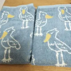 ハシビロコウ　フェイスタオル　2枚セット　　ふわふわ