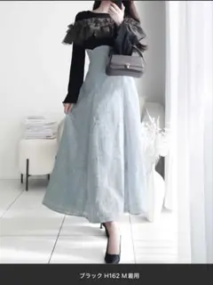 新品♡ mily bilet♡ブラック フリルデザイン コルセットワンピース M