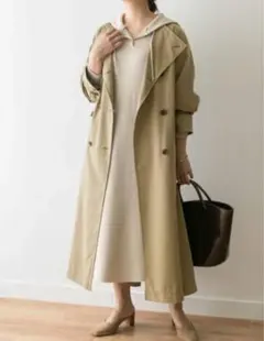 （URBAN RESEARCH）レディスコート　ノーカラーロングトレンチコート