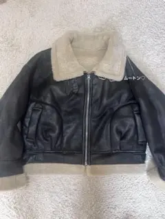 レザー ボア襟 ショートジャケット