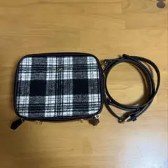 サマンサタバサ　チェック柄 ショルダーバッグ ブラックのサムネイル