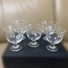 佐々木硝子　和風硝子器　デザートセット風の歌　5客セット　昭和レトロのサムネイル