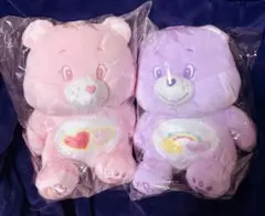 ケアベア ミルキーカラー お座りBIGぬいぐるみ ピンク パープル タグ付き