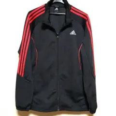 【スタイリッシュ美品】adidas ジャケット　赤3本線　 メンズ　XO(3L)