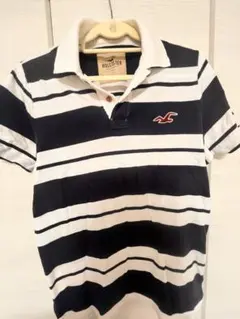 HOLLISTER ポロシャツ ボーダー ネイビー ホワイト Lのサムネイル