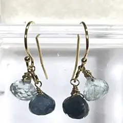 14kgf 天然石フックピアス アクアマリン