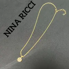 【美品】NINA RICCI ニナリッチ ネックレス ゴールド ストーン ロゴ