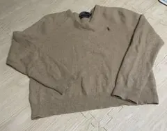 Polo by Ralph Lauren ベージュ系 Vネックセーター XL古着