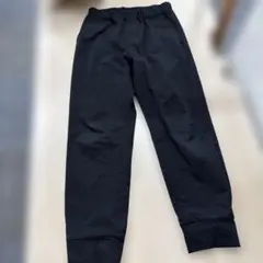 黒いコットン混紡ロングパンツ 100cm