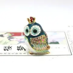 【1点のみ】フクロウ 置物 ミニ インテリア小物 開運 小さい 玄関 青