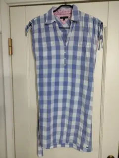 美品✦TommyHilfigerトミーヒルフィガー　シャツワンピM　青白チェック