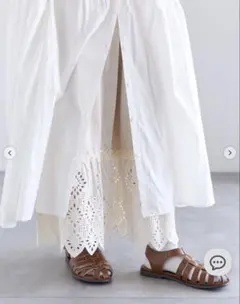 Samansa Mos2 裾スカラップレースカットペチパンツ