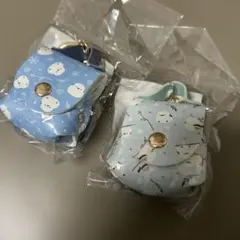 シマエナガ　デザインの小型ポーチキーホルダー2個セット