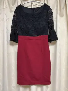 レーストップのミニドレス M 黒と赤