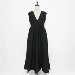 美品 ユナイテッドアローズ ロングニットワンピース 黒 サイズ36*LD1492