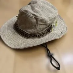 ベージュ アウトドアハット サイズ調整可能