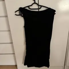 黒 ノースリーブ ミニワンピース タイトフィット