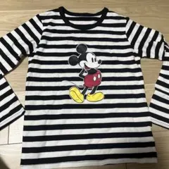 【未使用美品】ミッキーマウスボーダーロングTシャツ