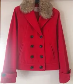 iiMK ピーコート M 38 赤 ファーつき ショートコート