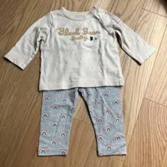 新品babyGAP虹レギンスと 中古ミキハウス長袖Tシャツセット