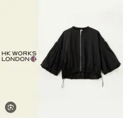 HK WORKS LONDON バルーンスリーブシアーブルゾン 黒　L