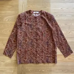 INGEBORG インゲボルグ ペイズリー ノーカラーブラウスシャツピンクハウスのサムネイル