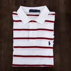 Polo Ralph Lauren ホワイト/レッド ストライプ ポロシャツ