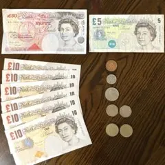 イギリスポンド 117ポンド 56ペンス 旧紙幣 旧硬貨 エリザベス2世