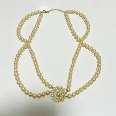 ビーズ　つけ襟　ネックレス