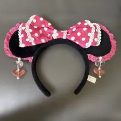 ディズニー　レア　 ミニー　カチューシャ　イヤリング　ピンク　白　リボン