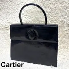 Cartier ハッピーバースデー ハンドバッグ レザー エナメル ロゴ型押し