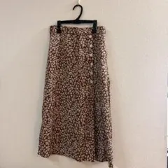 【美品】　エディーバウアー　小さいサイズ　花柄 ロングスカート ブラウンのサムネイル