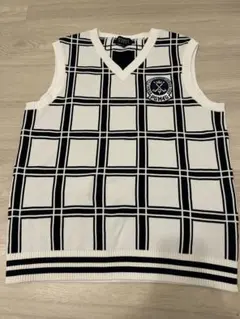 【美品】PEARLY GATES チェック柄ニットベスト　洗濯可能