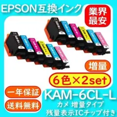 KAM-6CL-L 大容量6色2セット染料激安 エプソン プリンターインク カメ
