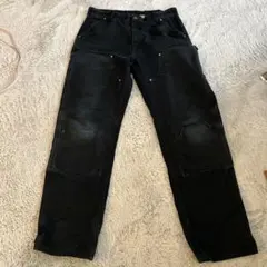 は*る様 Carhartt ダブルニー 希少 usa ブラック フェード w36