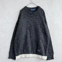 BASIC PLAN | クルーネック セーター【M】バイカラー ユニセック