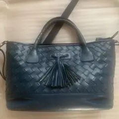 IBIZA イビザ　レザーバッグ　ネイビー　ハンドバッグ　ショルダーバッグ