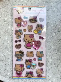 正規品　日焼けキティ　キラキララインストーンシール　サンリオ
