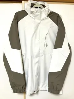 フード付きマウンテンパーカー ホワイト/ブラウン　サイズ 5XL