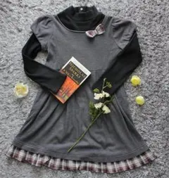 BeBe レイヤード風モノトーンワンピース 130