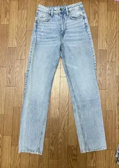 H&M ストレートデニム ライトブルー ハイウエスト