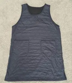 ネイビー キルティングエプロン フリース裏地