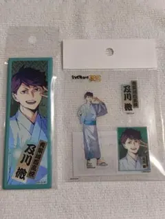 ハイキュー 及川徹 夏祭り ロングスクエア缶バッチ プラステッカー