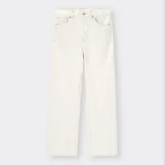 Lサイズ　GU ハイライズストレートジーンズ　オフホワイト　白