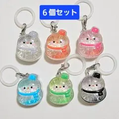 まるっこゆきだるま ワンポイントチャーム ６個セット