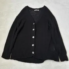 マーガレットハウエル 23SS ファインリネン カーディガン 長袖 黒 Ⅱ