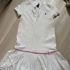 ポロシャツスタイル ワンピース 半袖 ホワイト