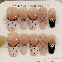 ネイルチップ・付け爪 10本セット　水玉　ドット