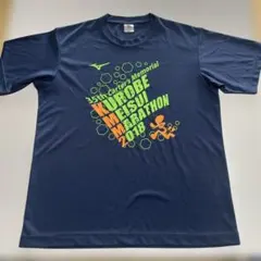 MIZUNO 黒部名水マラソン 2018 記念Tシャツ ネイビー Lのサムネイル