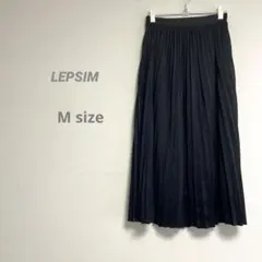 レプシィム レディース プリーツロングシアースカート ツヤ感 ブラック M